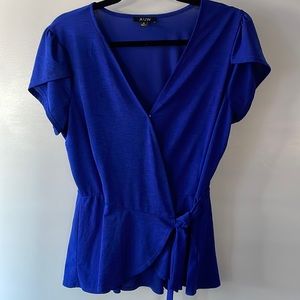 Blue Wrap Top